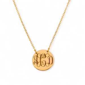 Personalized Monogram Necklace, Interlocking Letter Necklace, Initial Circle Necklace, Custom Circle Monogram Necklace