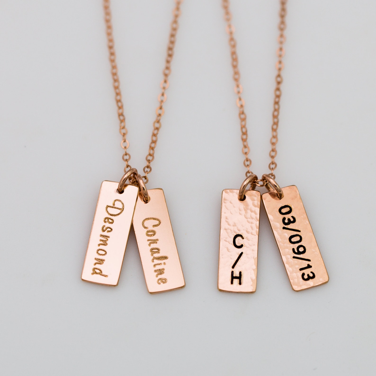Small Gold Bar Necklace Personalized Tiny Gold Tag Necklace Etsy