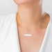 Name Bar Necklace, Silver Name Plate Necklace, Rectangle Initial Pendant Necklace. Simple Hammered Bar Necklace 