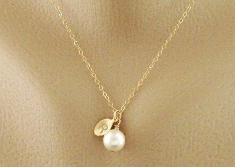 Initial Pendant Pearl Necklace Personalized Monogram - Etsy