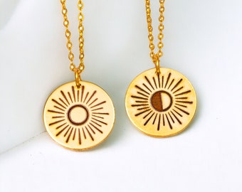 Sunbeam Necklace, Gold Sunburst Necklace, Sunrise Medallion, Sunshine Charm Necklace, The Sun Tarot Jewelry, Christmas Daughter Gift for her