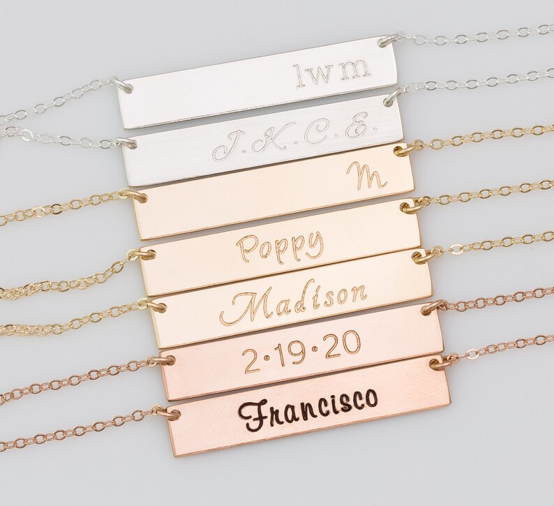 rectangle name plate necklace