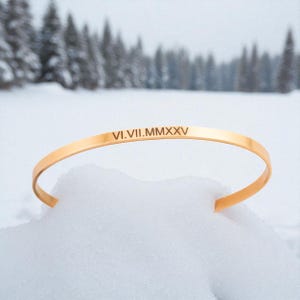 Gold Cuff Bracelet, Personalized Silver Cuff Bracelet, Band Cuff, Positive Inspirational Quote Cuff Bracelet, Stacking Bangle