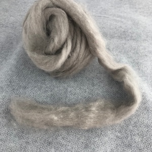 Natural Grey Angora Roving