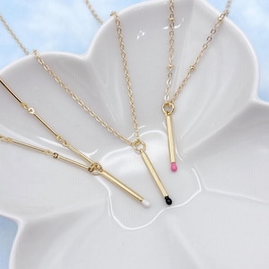 Matchstick Pendant Necklace. Match Necklace. Inspirational Necklace. Minimalist Necklace. Gift for Her.