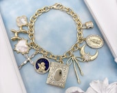 Gold Personalized Charm Bracelet. Build Your Own Custom Charm Bracelet. Pick Your Charm.  Vintage Style Bracelet. Multi Charm. Gift for Her.