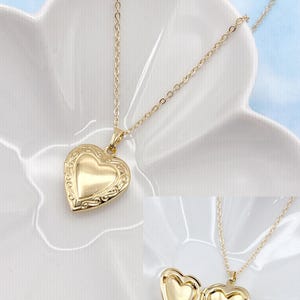 Heart Locket Necklace. Picture Locket Necklace. Vintage Heart Necklace. Victorian Heart Locket Pendant. Mother&#39;s Day Gift.