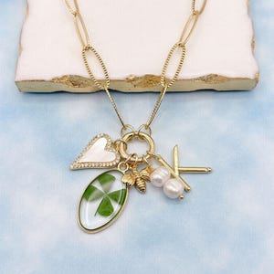 Build Your Own Custom Charm Necklace. Carabiner Clasp Necklace. Gold Charm Necklace. Chunky Paperclip Chain. Personalized Necklace.