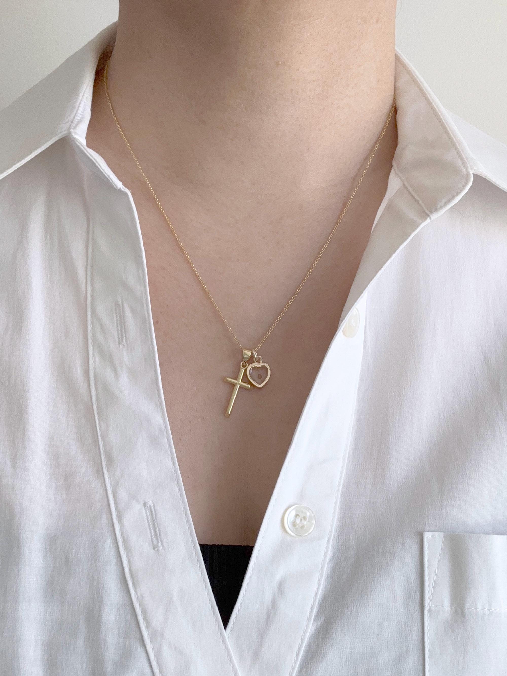 JeweBella Collana Croce Uomo Acciaio Inossidabile Gesù Crocifisso Pendente Collana con Catena Veneziana 61CM Argento/Oro/Nero Religioso Regalo Gioielli