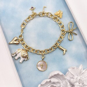 Build Your Own Custom Charm Bracelet. Gold Charm Bracelet. Custom Charm Bracelet. Gift for Her.