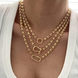 Collana con ciondolo. Collana con ciondolo a moschettone. Collana a catena con moschettone. Collana personalizzata. Collana a strati. Regalo per lei.