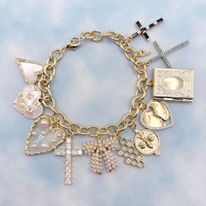 Build Your Own Custom Charm Bracelet. Gold Charm Bracelet. Custom Charm Bracelet. Gift for Her.