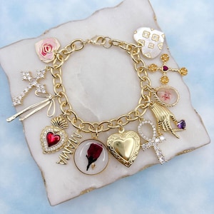 Build Your Own Custom Charm Bracelet. Gold Charm Bracelet. Custom Charm Bracelet. Gift for Her.