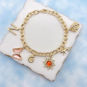 Build Your Own Custom Charm Bracelet. Gold Charm Bracelet. Custom Charm Bracelet. Gift for Her.