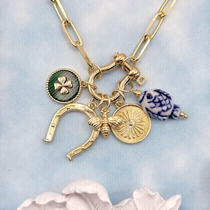 Build Your Own Custom Charm Necklace. Carabiner Necklace. Screw Clasp Necklace. Gold Charm Necklace. Custom Charm Necklace. Gift for Her.