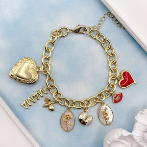 Build Your Own Custom Charm Bracelet. Gold Charm Bracelet. Custom Charm Bracelet. Gift for Her.