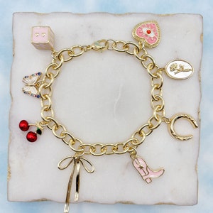 Build Your Own Custom Charm Bracelet. Gold Charm Bracelet. Custom Charm Bracelet. Gift for Her.