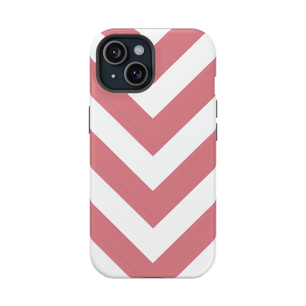 Pink Chevron iPhone & Samsung Case - Fits Models 15, 14, 13, 12, 11, Pro Max, X, 8 Plus, S23, S22, S20 Ultra - Smartphone Covers Accessories