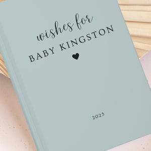 Wishes Baby Shower Guest Book, Personalized Baby Shower Welcome Book, Wishes for Baby, Advice for Parents, Custom Gender Reveal Sign In Book