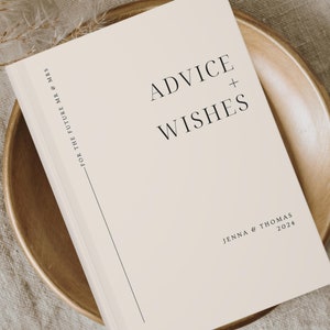 Livre d'or personnalisé pour un mariage, Conseils de mariage pour les jeunes mariés, Conseils pour l'heureux couple, Livre d'or de mariage Meilleurs voeux