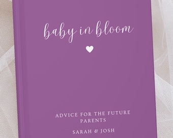Baby Shower Guest Book, Baby in Bloom Advice Book Decor, Personalized Name Wishes for Baby, Advice for Parents, Gender Reveal Sign In Book