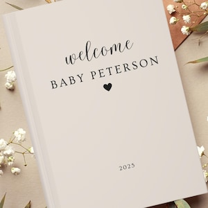 Baby Shower Guest Book, Personalized Baby Shower Sign In Book, Wishes for Baby, Book Advice for Parents, Custom Gender Reveal Sign In Book