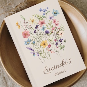 Journal de poésie personnalisé, livre de poèmes personnalisé, cadeaux d'écrivain, carnet de notes de poésie A5, journal de nom personnalisé, cadeau d'amateur de poésie,
