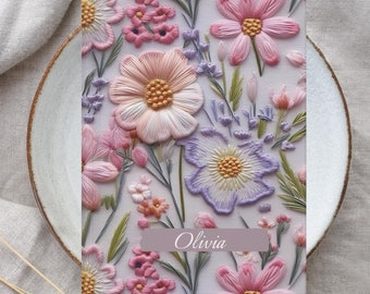 Floral Personalized Name Journal Hardcover, Custom Name Notebook for Women, Grandma Prayer Journal, Mom, BFF, Daughter, Granddaughter Sister