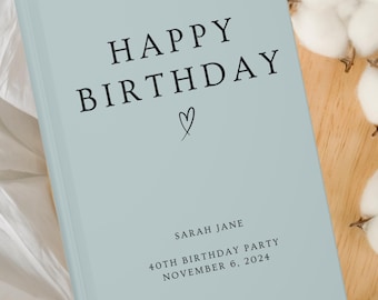 Personalized Birthday Keepsake Journal, Happy Birthday Custom Birthday Memory Book Birthday Party Guest Book, Birthday Letters Messages