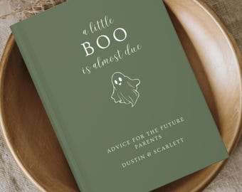 A Little Boo Is Almost Due Baby Shower Guest Book Wishes for Baby A Little Boo Baby Shower Decor Custom Guestbook, Personalized Name