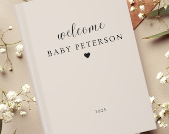 Baby Shower Guest Book, Personalized Baby Shower Sign In Book, Wishes for Baby, Book Advice for Parents, Custom Gender Reveal Sign In Book