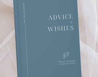 Personalized Graduation Advice & Wishes Book Class of 2026 Graduate Guest Book, Custom Keepsake for His Her Graduation, Grad Well Wishes