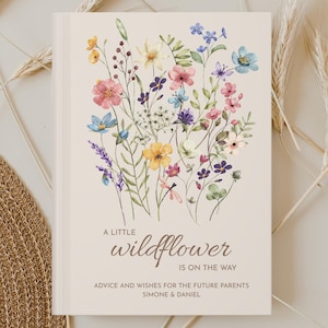 A Little Wildflower Is On The Way Baby Shower Guest Book, Wildflower Decor, Wishes for Baby, Advice for Parents, Wildflower Sign In Book