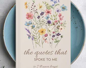 Cuaderno de colección de citas para mujeres, diario de lectura para amantes de los libros, regalo del club de lectura Wildflower para lectores, regalo para lectores de libros, regalo para amantes de las citas.