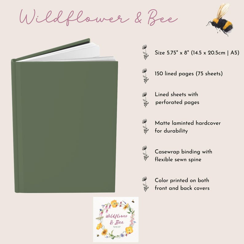 Cuaderno con monograma personalizado, cuaderno A5 con monograma, regalo, diario con nombre personalizado, papelería personalizada, agenda 2025 para mujer imagen 4