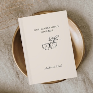 Personalized Our Honeymoon Journal, Honeymoon Travel Diary, Couple Newlywed Our Adventure Book, Keepsake Journal Vacation Memory Book Heart