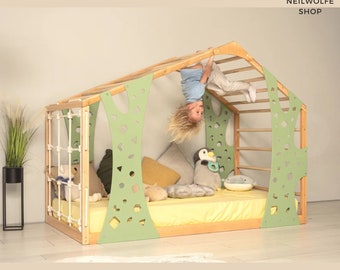 Indoor Playhouse, Toddler Bed, Indoor Gym, Jungle Gym, Montessori Gym Bed, and Platform Bed