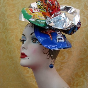 Fascinator Hat Recycled Headdress Crazy Chip Bag Headpiece image 1