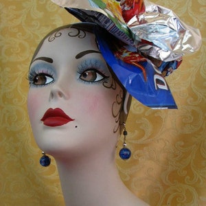 Fascinator Hat Recycled Headdress Crazy Chip Bag Headpiece image 2