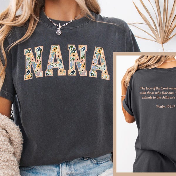 Chemise grand-mère aux couleurs confort avec verset de la Bible, t-shirt grand-mère chrétienne avec écriture, t-shirt floral chrétien pour grand-mère, cadeau pour grand-mère, cadeau grand-mère