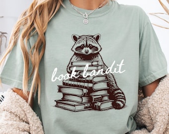 Funny Raccoon Bookish Shirt, Vintage Book Lover Raccoon Tshirt, Raccoon Meme Reading Shirt, Gifted Bookish Shirt, Gift for Reading Teacher