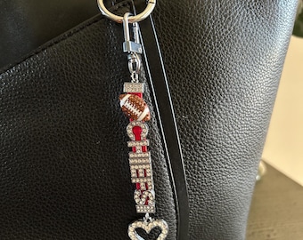 Rhinestone Kansas City Chiefs Bag Charm Game Day Football Fan Jewelry Bag Accessories