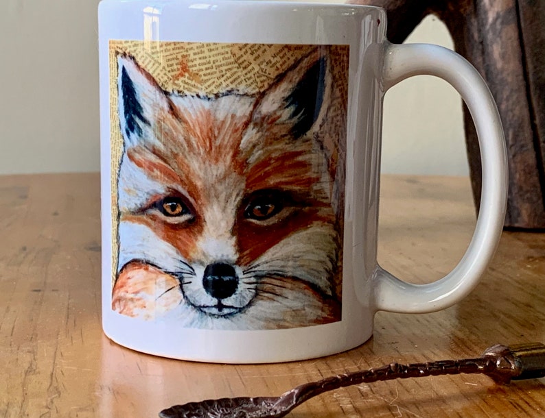 Ceramic Fox Mug, Red Fox Mug, Fox Art, Fox Print, Coffee Mug, Tea Mug, For Fox Lovers image 4