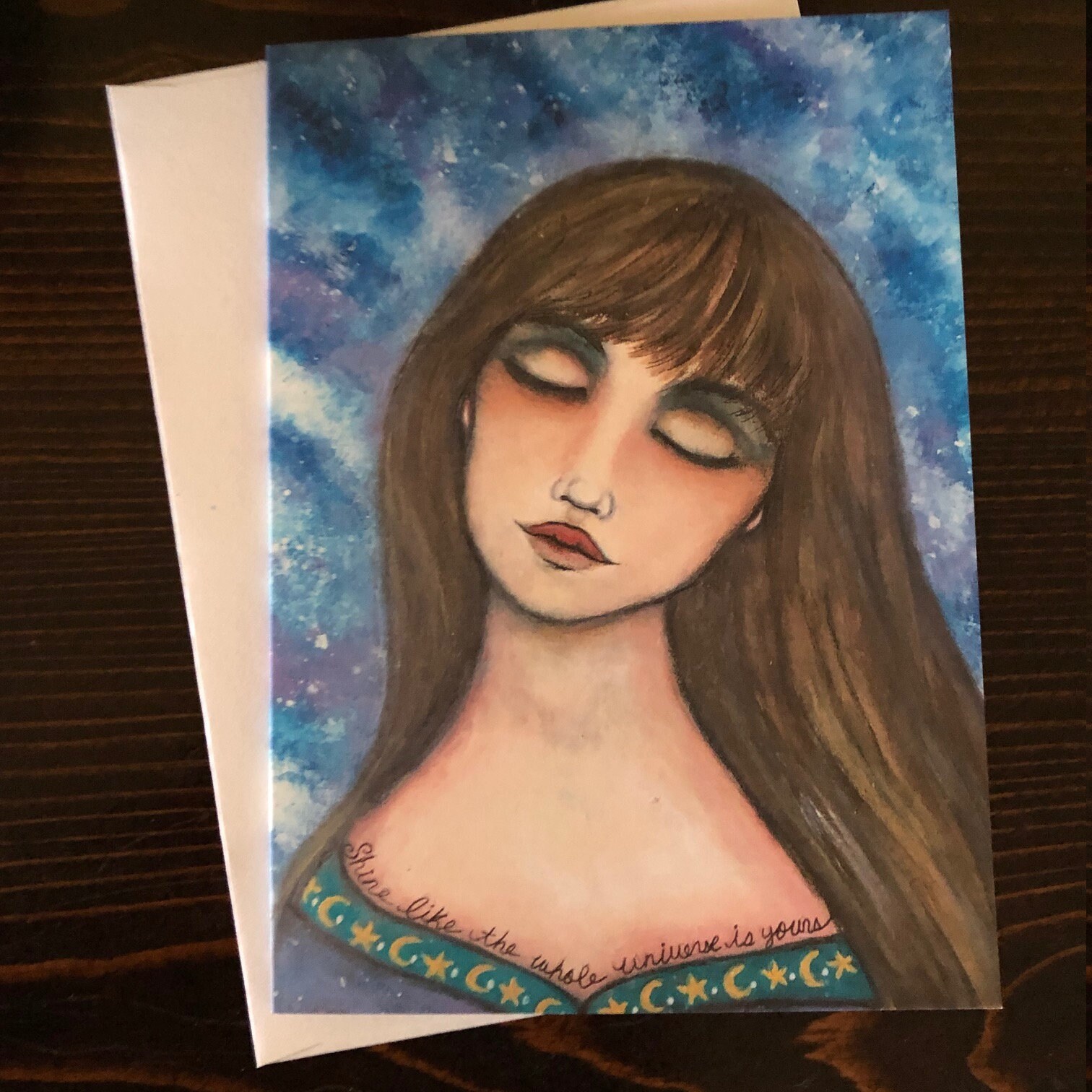 Celestial Maiden Note Card 5 x 7 Card Art Card Blank Card Etsy.de