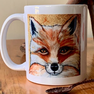 Ceramic Fox Mug, Red Fox Mug, Fox Art, Fox Print, Coffee Mug, Tea Mug, For Fox Lovers image 1