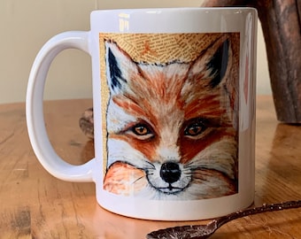 Ceramic Fox Mug, Red Fox Mug, Fox Art, Fox Print, Coffee Mug, Tea Mug, For Fox Lovers