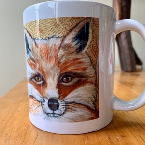 Ceramic Fox Mug, Red Fox Mug, Fox Art, Fox Print, Coffee Mug, Tea Mug, For Fox Lovers image 2