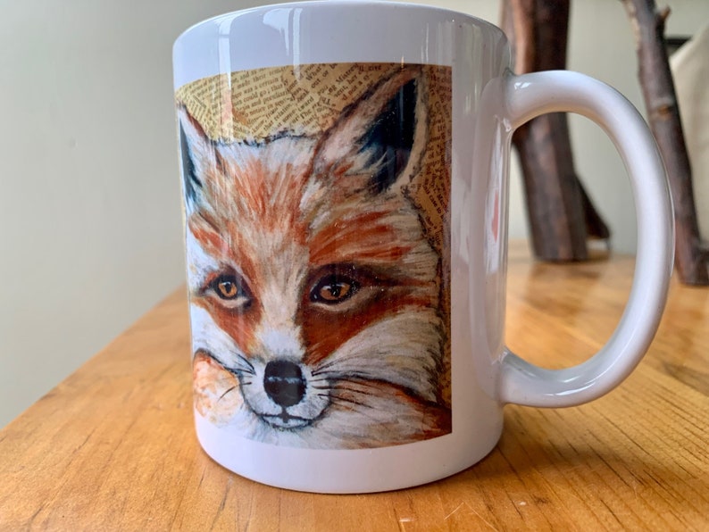 Ceramic Fox Mug, Red Fox Mug, Fox Art, Fox Print, Coffee Mug, Tea Mug, For Fox Lovers image 2