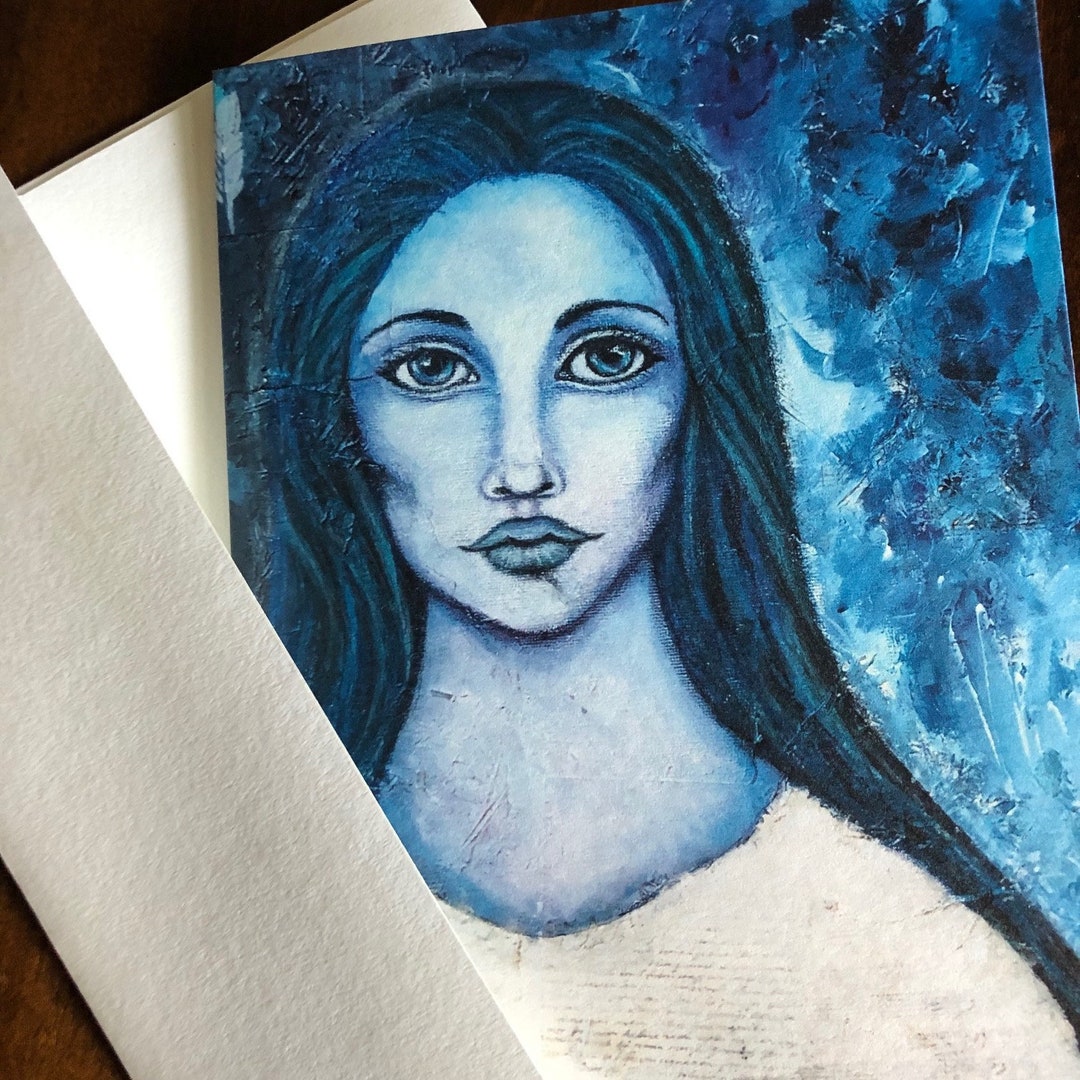 Midnight Maiden Note Card 5 X 7 Card Goddess Art Card Etsy