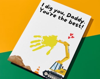 Digger Handprint Father's Day Craft – DIY Gift for Dad (Instant Download)